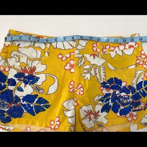 REVOLVE P.A.R.O.S.H. Farfetch Floral Blue Sequin Shorts 31 - Picture 4 of 11